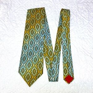 Vintage Gentry Wembley “Wemlon” polyester wide tie, paisley ombre, blue/gold